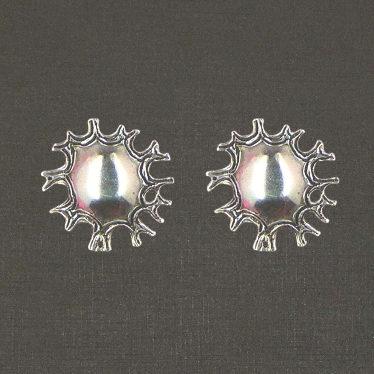 Clips boutons pour oreilles argent massif 925/1000 réf. 12001 soleils, bijoux Toulhoat.