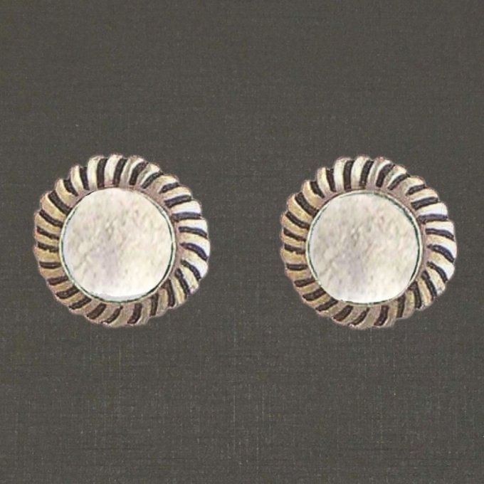 Clips boutons pour oreilles argent massif 925/1000 pâquerettes réf. 12028, bijoux Pierre Toulhoat.