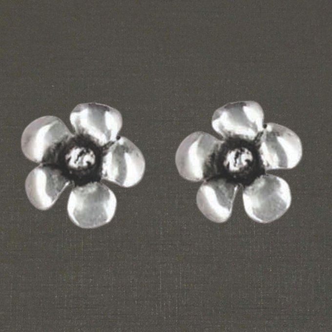 Clips boutons pour oreilles printemps argent massif 925/1000 réf. 12045, bijoux Pierre Toulhoat.