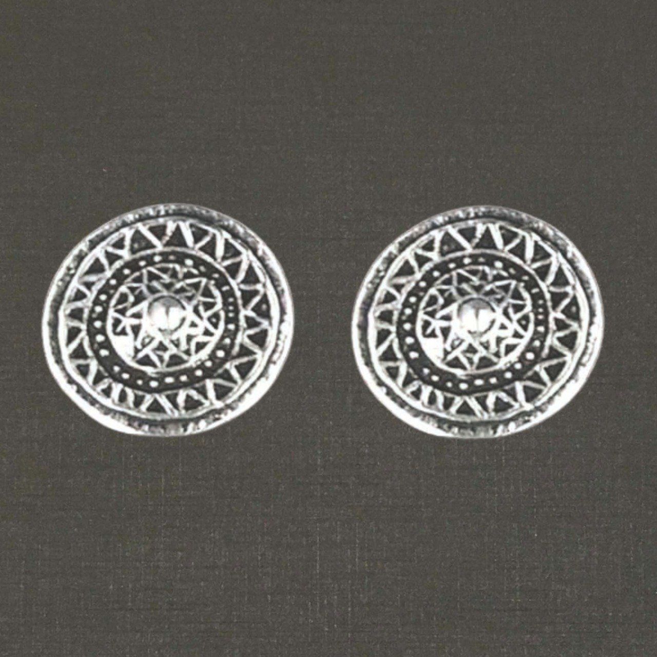 Clips boutons pour oreilles argent massif 925/1000 réf. 12071 bouclier celte, bijoux Toulhoat.