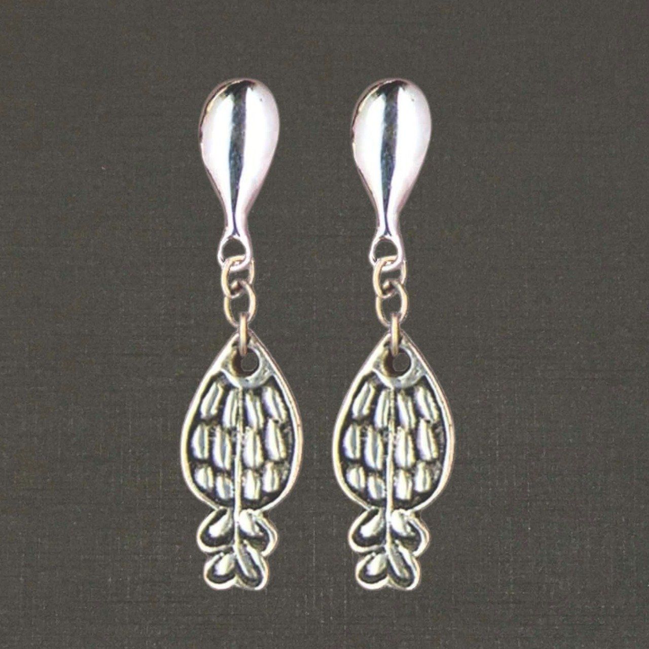 Clips pendants pour oreilles argent massif 925/1000 réf. 13046 friture poissons, bijoux Toulhoat.