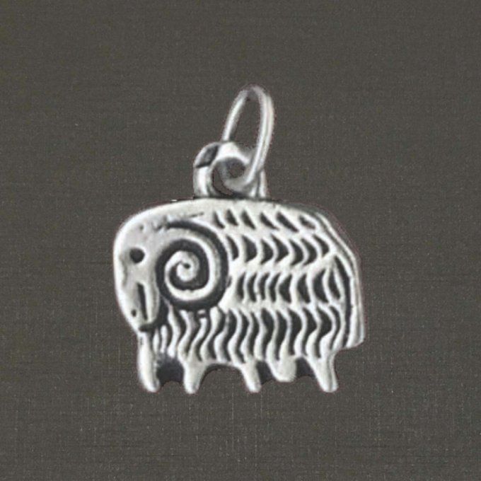 Pendentif argent massif 925/1000 réf. 18001 signe du zodiaque bélier. Bijoux Pierre Toulhoat.