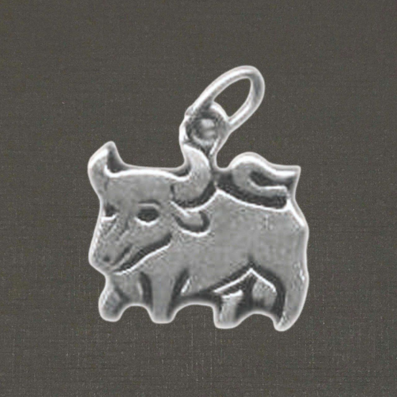 Pendentif argent massif 925/1000 réf. 18002 signe du zodiaque taureau. Bijoux Pierre Toulhoat.