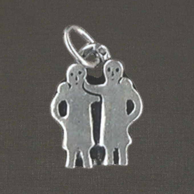 Pendentif argent massif 925/1000 réf. 18003 signe du zodiaque gémeaux. Bijoux Toulhoat.