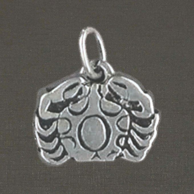 Pendentif argent massif 925/1000 réf. 18004 signe du zodiaque cancer. Bijoux Toulhoat.