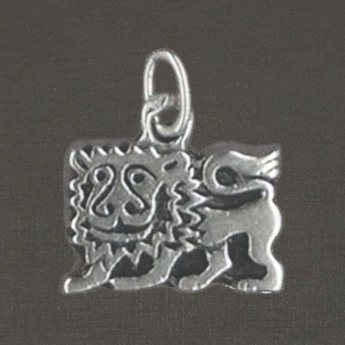 Pendentif argent massif 925/1000 réf. 18005 signe du zodiaque lion. Bijoux Toulhoat.