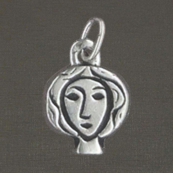 Pendentif argent massif 925/1000 réf. 18006 signe du zodiaque Vierge. Bijoux Toulhoat.