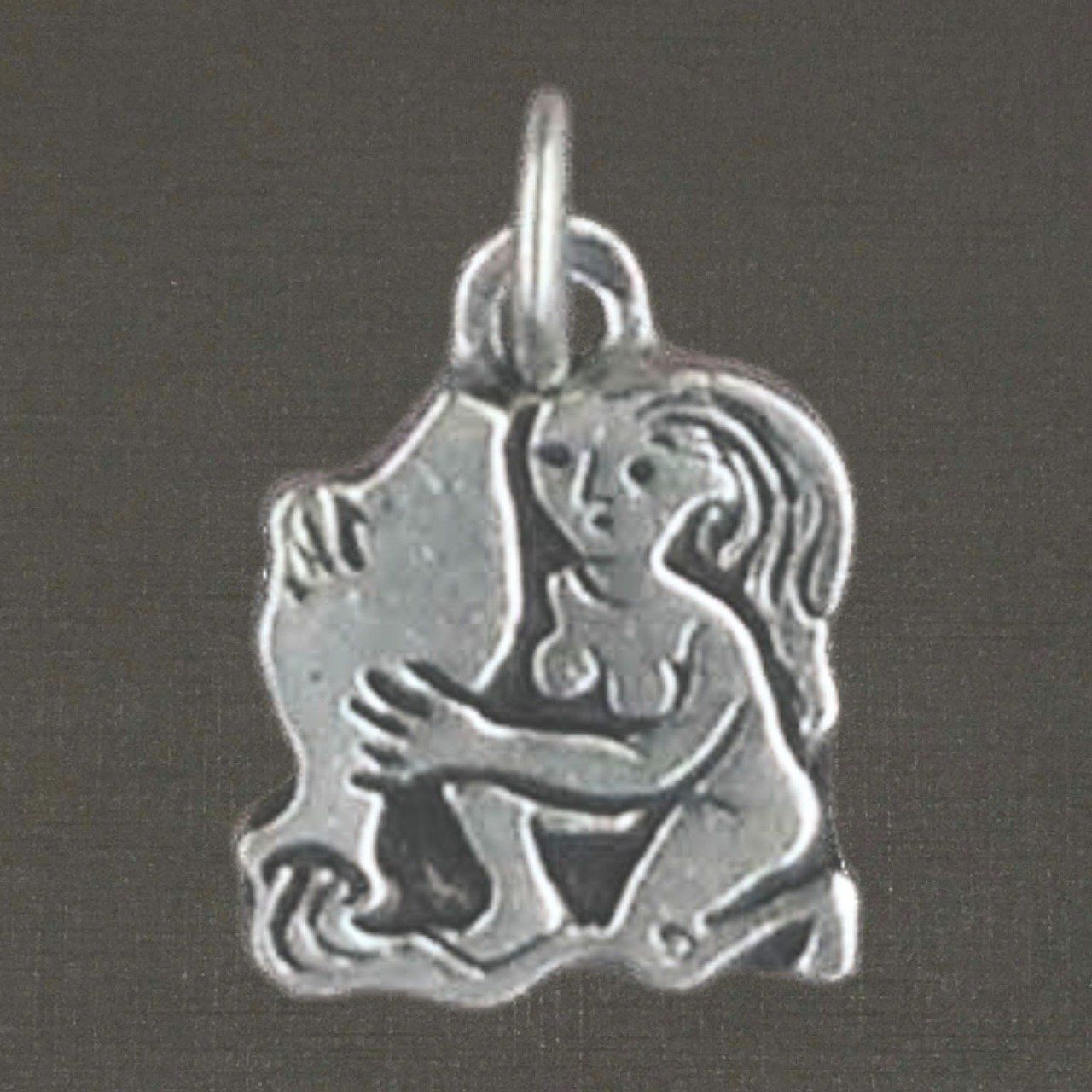 Pendentif argent massif 925/1000 réf. 18011 signe du zodiaque verseau, bijoux Toulhoat.