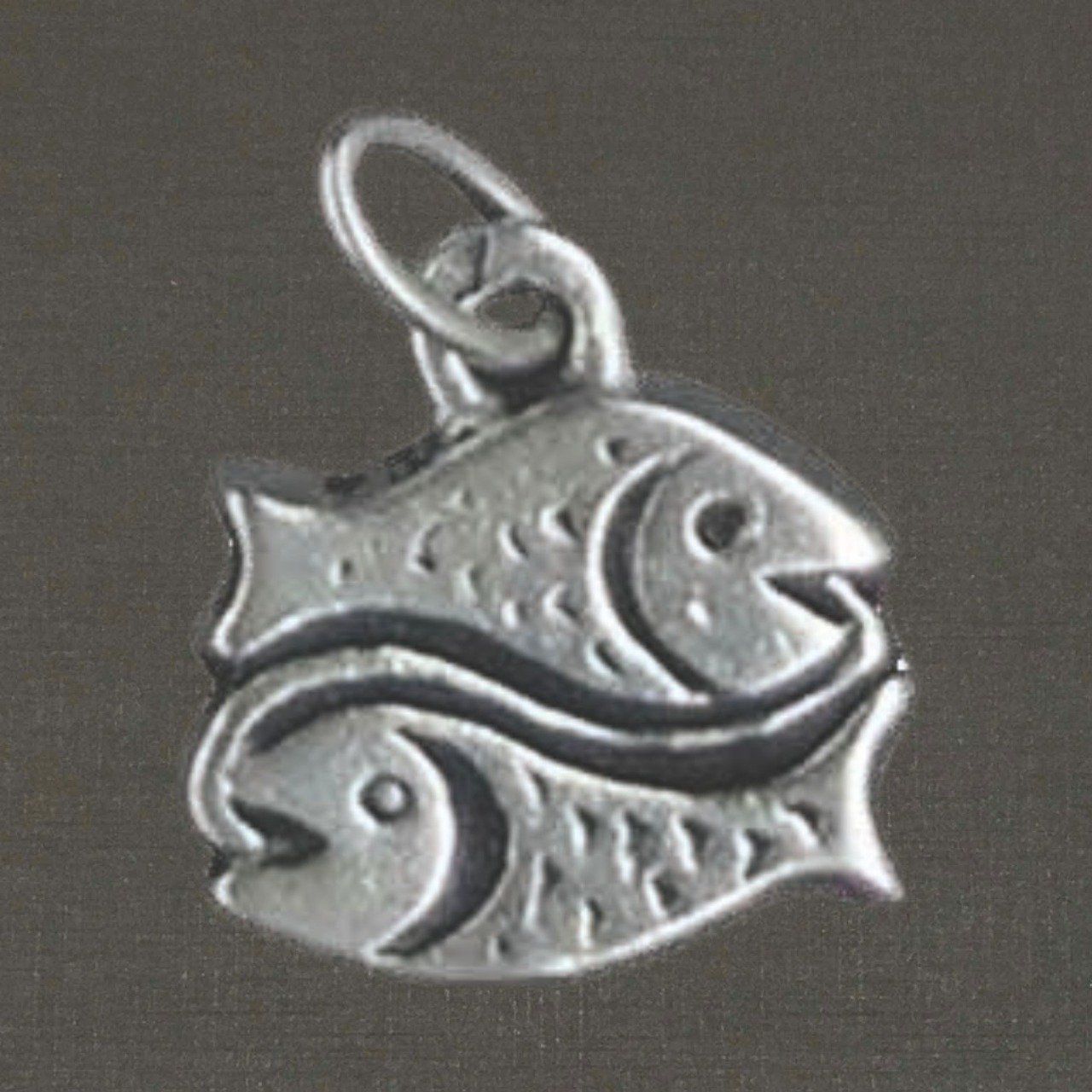 Pendentif argent massif 925/1000 réf. 18012 signe du zodiaque poissons, bijoux Toulhoat.