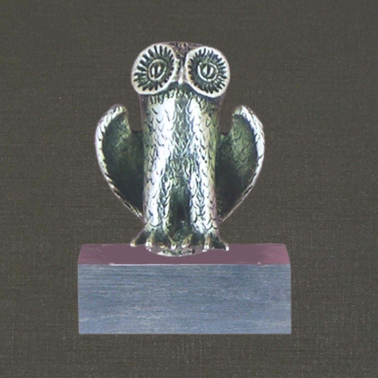 Sujet sur socle, argent massif 925/1000 réf. 18112 mini-hibou, Pierre Toulhoat.