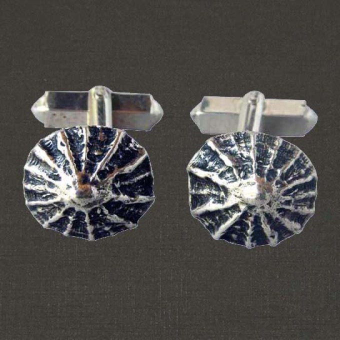 Boutons de manchette argent massif 925/1000 réf. 18981 petits birinics (bijoux Toulhoat).
