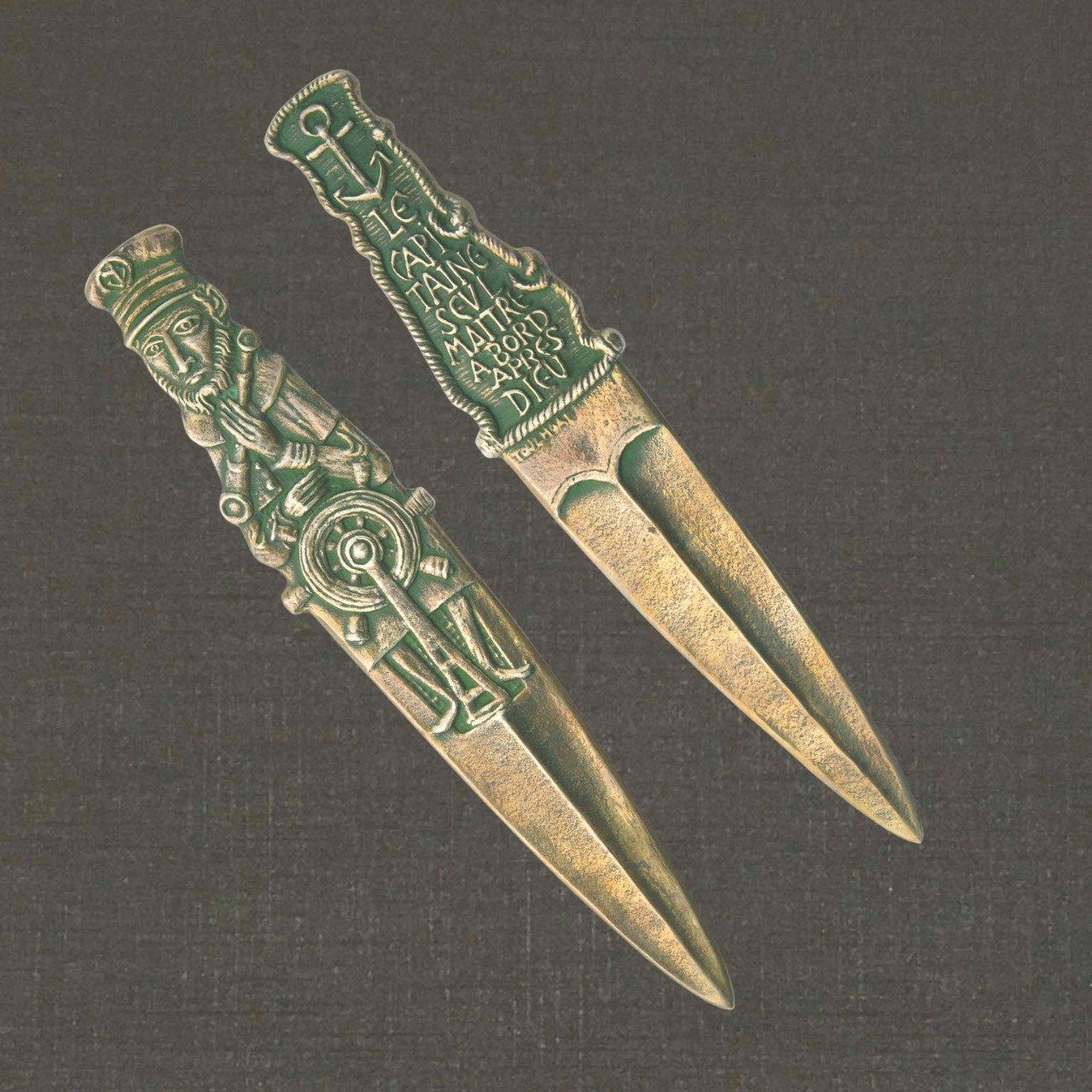 Coupe-papier en bronze réf. 71001 Le capitaine, Pierre Toulhoat.