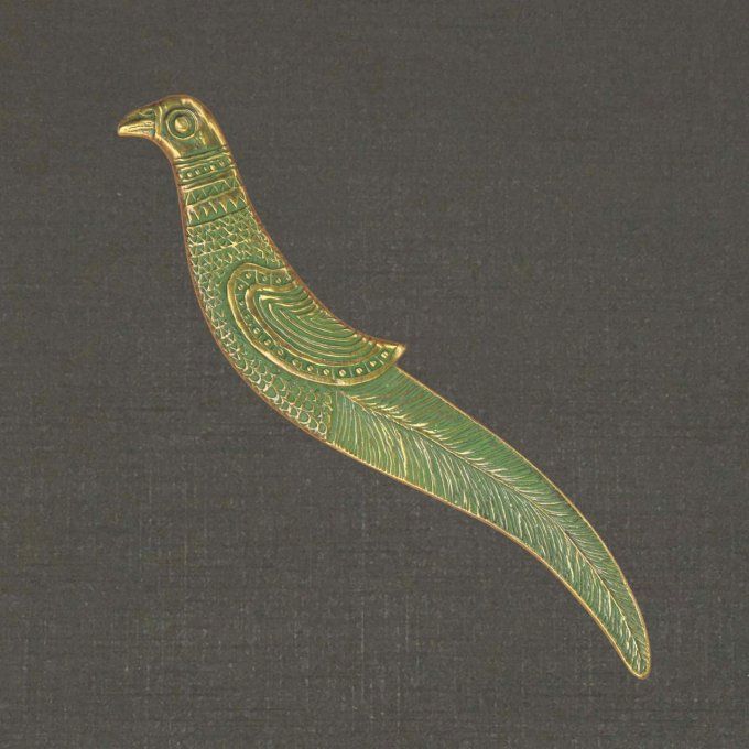 Coupe-papier en bronze réf. 71005 oiseau, Pierre Toulhoat.