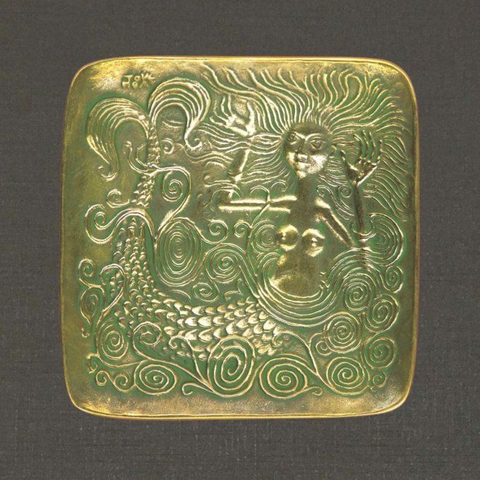 Coupelle en bronze réf. 72009 sirène carrée Toulhoat.