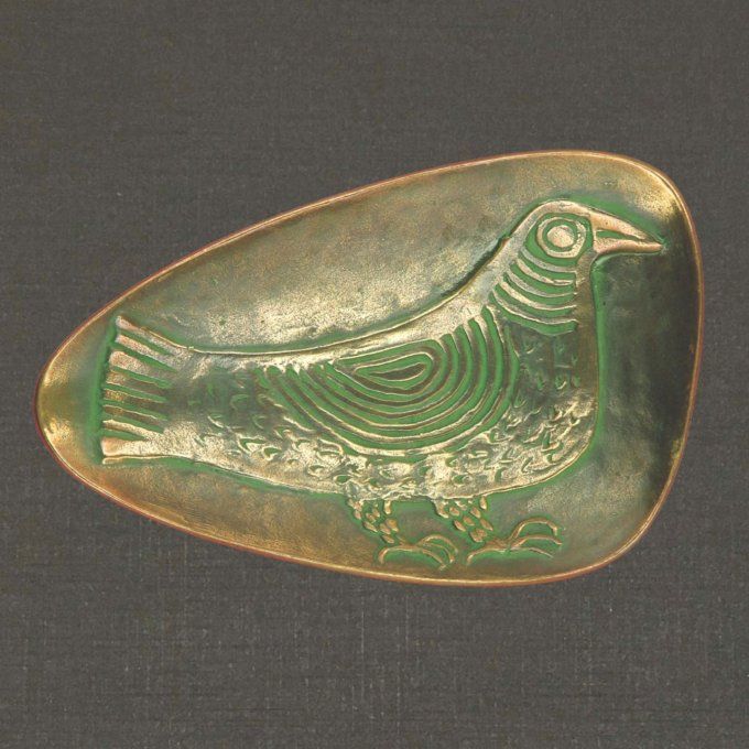 Coupelle bronze réf. 72011 oiseau, Pierre Toulhoat