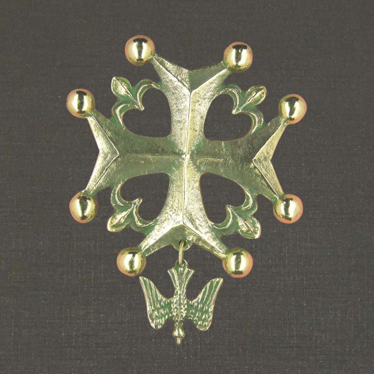 Croix murale en bronze réf. 73042 huguenote Pierre Toulhoat