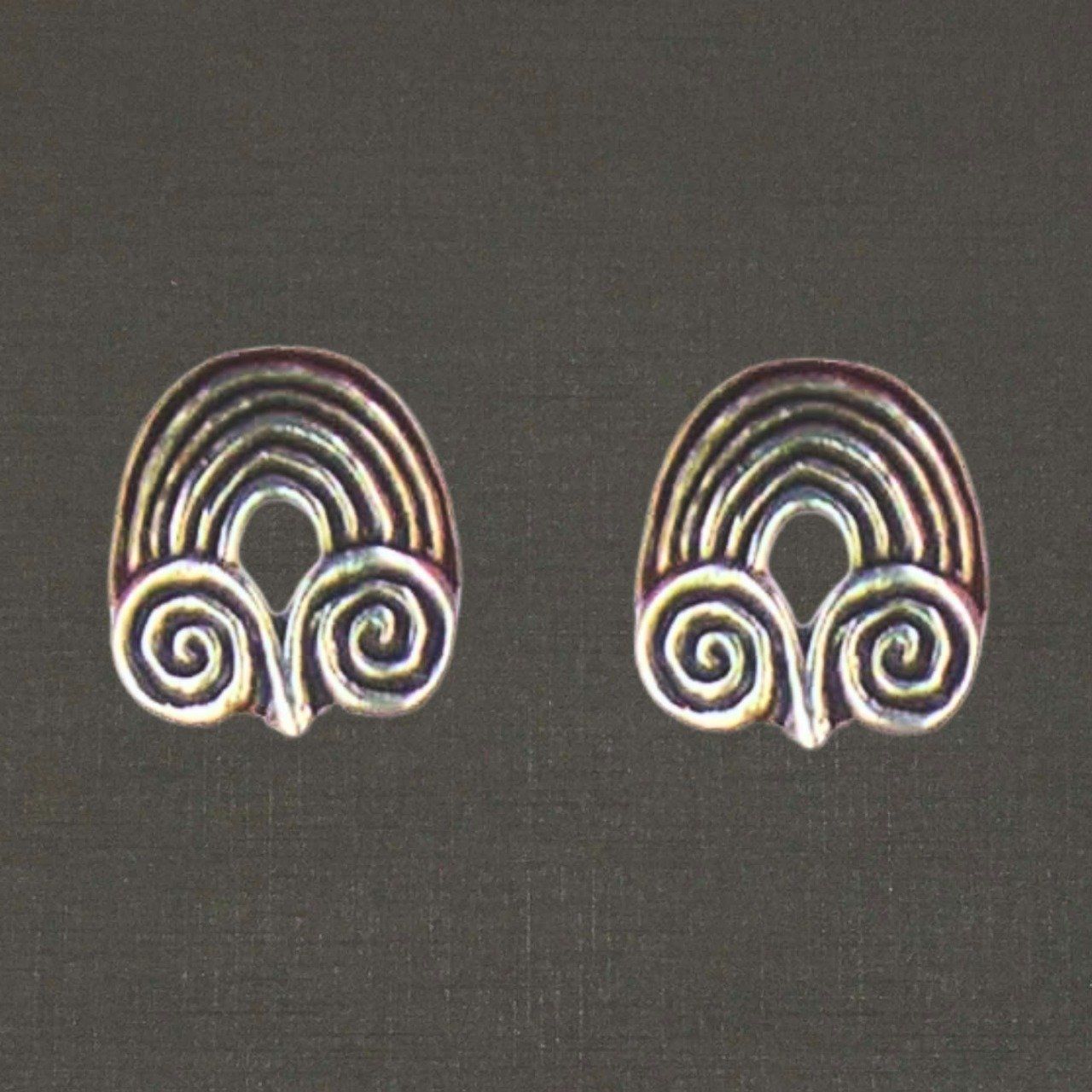 Clips boutons pour oreilles argent massif 925/1000 réf. 12011 cornes de bélier, bijoux Toulhoat.